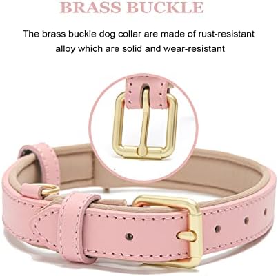Leather Dog Collar for Small Medium Large Dogs Soft Waterproof Padded Puppy Collars