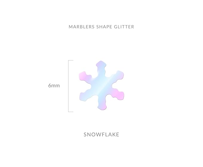 MARBLERS [Snowflake] Shape Glitter for Body & Face 0.11oz (3g) | Flake | Non-Toxic | Vegan | Cruelty-Free | Eyeshadow, Nail Polish, Nail Art | Festival, Rave & Party Makeup | Body & Face