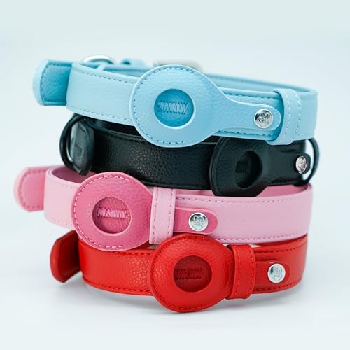 Blueberry Pet Microfiber Leather AirTag Dog Collar