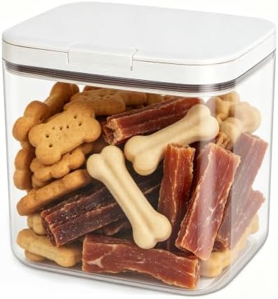 TBMax Large Dog Treat Container Bins 4.75 Qt with One-Press Flip-up Lid, Airtight Pet Dog Cat Treat Jar for Countertop, Pet Biscuit Canister Cookie Holder
