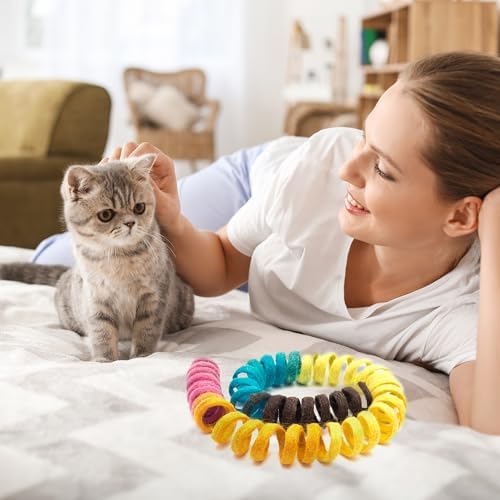 Glaciart One XL Felt Spring Cat Toy – Soft Fuzzy Enrichment 100% Natural Wool - Interactive Stretchable Play Cat Toy Set - Safe for Pets, Non-AZO Colored Dyes - 40” Long