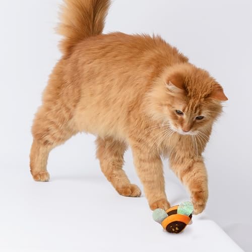 Catnip & Silvervine Plush Cat Toy for Kittens - Honey Bee