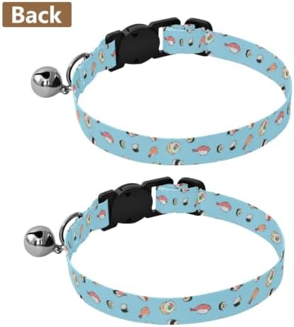 Sushi Adjustable Buckle Kitten Collars 2 Pack Lightweight Pet Collar for Cats and Dogs