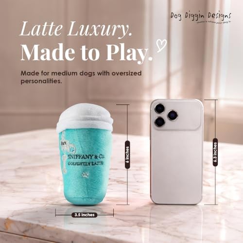 Dog Diggin Designs Nouveau Haute Coffee Station Collection | Unique Squeaky Parody Plush Dog Toys – Baristas Needed!