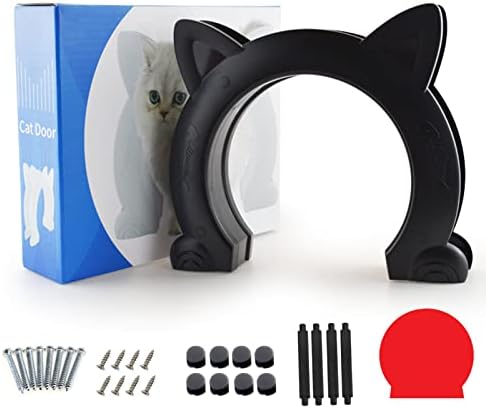 Wordcam X-Large Cat Door Interior Door for Pets 14-30lbs, No-Flap, Black | Easy to Install, No Lock, For Kitty and Small Dogs Passthrough, Hide Litter Box, Fit Indoor 0.8"-1.78"Hollow&Solid Wood Door