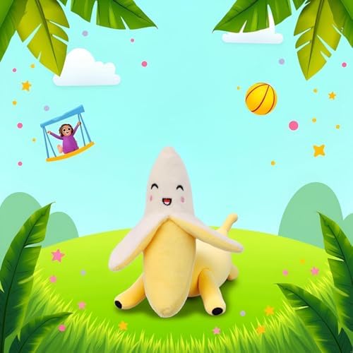 Plush Banana Dog Toy, Squeaky Stuffed Chew Toy for Small Medium Large Dogs, Puppy Boredom Toys，Squeeze Squeaker Puppy Dog Toys Plush Chew