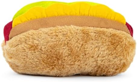 Jeffers Pet Plush Food Themed Dog Toy with Squeaker, 6 inch - Hotdog