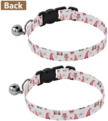 Cute Gnomes Hats Kitten Collar with Bell 2 Pack Dog Collar Adjustable 10.6 to 17.1 Inches