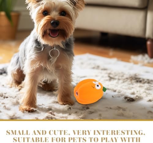 Balacoo 2-Pack Squeaky Pumpkin Dog Toys 4.73In Latex Chew