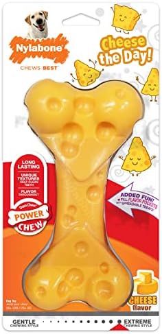 Nylabone Power Chew Cheese Bone Dog Chew Toy, Cheese Flavor, X-Large