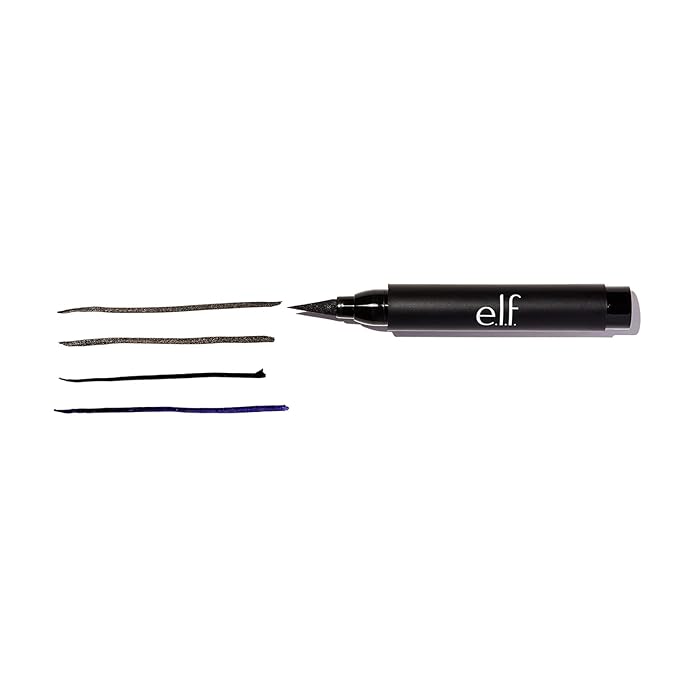 e.l.f. Intense Ink Eyeliner, Enhances The Lash Line With Rich & Long-Lasting Color, Tip For Precise Application, Vegan & Cruelty-Free, Blackest Black