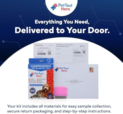 Better Life Science Pet Food & Environmental Sensitivity Hair Sample Testing Kit – Over 460 Items Tested – at-Home Non-Invasive Collection for Dogs & Cats – Informational Report for Pet Owners