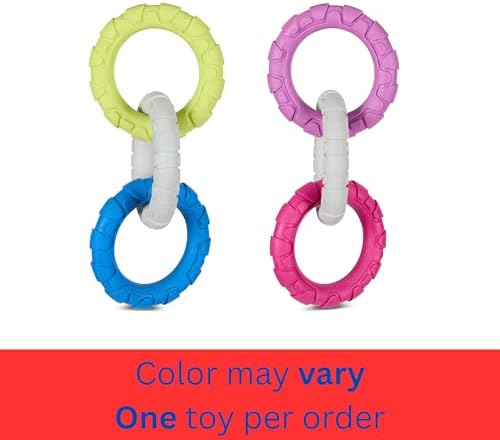 Bow Wow Pet Triple Rings Dog Toy – Vanilla Scented Tug & Fetch Chew Toy for Dental Health – Durable TPR Design