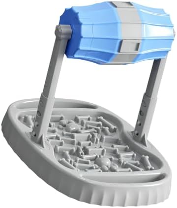 Interactive Dog Feeder with Rotating Dispensing Drum, Puzzle Slow Bowl and 4-Position Adjustable Stand for Indoor Mealtime Cats Food Treats Dispenser Toy