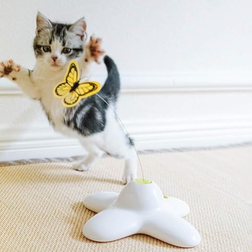 All for Paws Cat Toys Interactive Butterfly Flutter Bug Cat Automatic Toy Stimulating Kitty Toys Enrichment for Indoor Cats