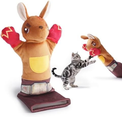 Cat Wrestling Glove, 22 inch Cat Puppet Wrestler with 5 Catnip Pouches & 3 Layer Resistant Protection, Interactive Cat Toy with Treat Pocket for Boredom Relief & Mental Stimulation