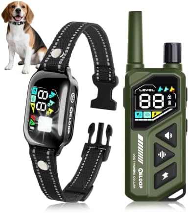 Dog Shock Collar with Remote Control, 3300 ft for 1 Dog Training Collar with Beep, Vibration and 99 Static Levels, IPX7 Waterproof E Collar for Small, Medium and Large Dogs