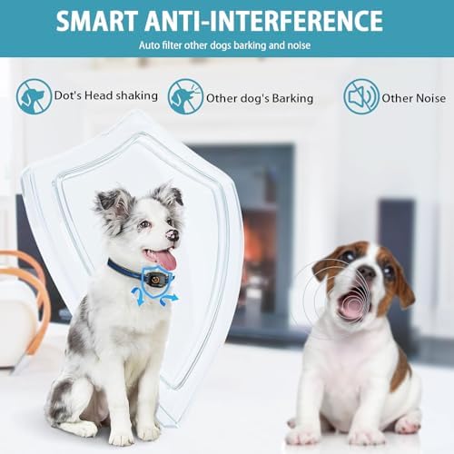 Bark Collar for Small Dogs,No Shock Anti Bark Collar with 3 Adjustable Modes Beep&Vibration,Barking Collar with 6 Adjustable Sensitivity Rechargeable Smart Training Collar (Blue)