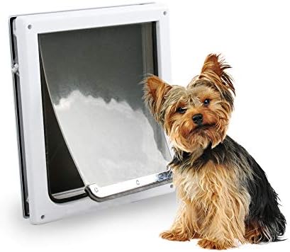 Doggie Dog Flap Interior Sliding Door Wall 2 Ways Locking Entry Pet Glass Door with Transparent Flap