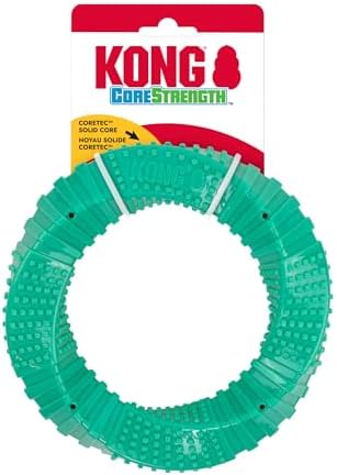 KONG CoreStrength Dog Toy – Ring – Durable Tough Chew Toy for Medium & Large Dogs – Textured Dental Chew for Teeth & Gums – Fetch & Interactive Play
