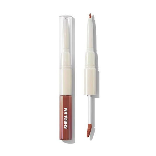 SHEGLAM 2-In-1 Lip Rules Liner & Gloss Pen Long Lasting Plumping Perfect Lip Combo Makeup Set-Golden Rule