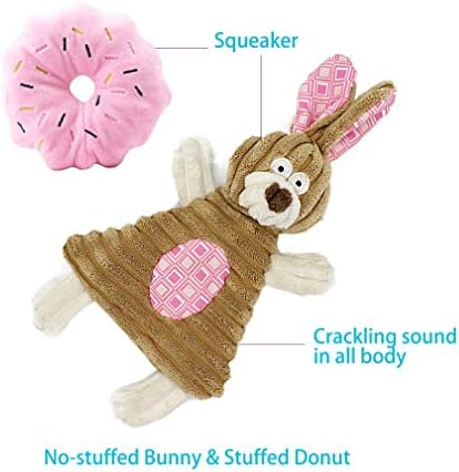 Volacopets Puppy Toys for Teething, Puppy Chew Toys for Small Dogs, Crinkle Dog Toys Small Breed Boredom and stimulating, Dog Toys for Small Dogs, Pink, 5-Pack