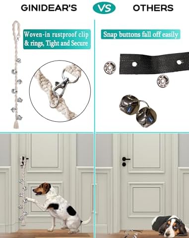 Dog Bells to Go Outside, Potty Training Bell, Handmade, Adjustable | Handmade with Premium Yarn, Twisted Style, Clear Jingle, Dog Potty Bell, Dog Door Bell.