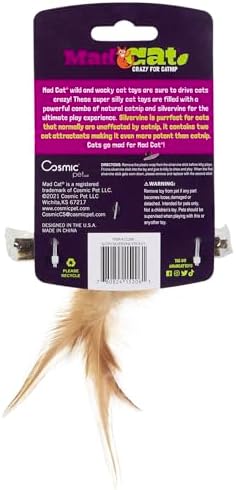 Mad Cat Sloth with Sticks Catnip and Silvervine Plush Cat Toy, Pack of 4