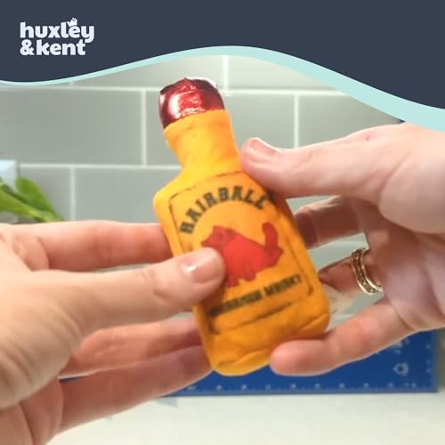 Huxley & Kent Plush Crinkle Catnip Cat Toy, Hairball Cinnamon Whisky