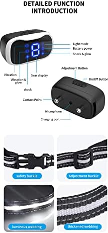 Dog Bark Collar,Rechargeable Smart Barking Collar, Anti Barking Training Collar with Sensitivity Beep Vibration Shock, Bark Shock Collar for Large Medium Small Dogs