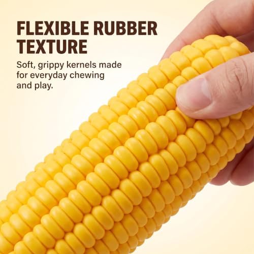 JJLFresheners Pet Dog Puppy Latex Corn Shape Squeaky Bite-Resistant Interactive Play Chew Toy Pet Supplies Dog Toy Corn, Toys Aggressive Chewers for Small/Medium/Large