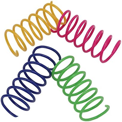Acouto Interact with Your Feline Iend with 40pcs Bite Colorful Cat Sp Toys - Interactive Pet Toy for Cats - Cat Springs Tube Toys for Hours of Fun!