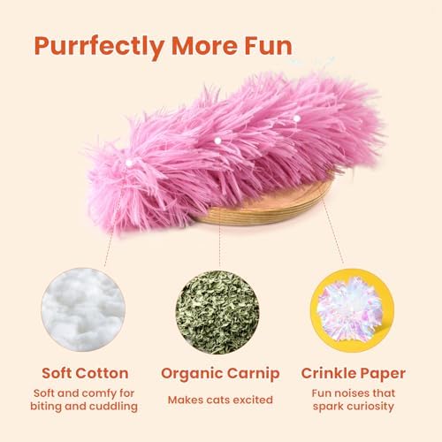 Cat Toys, 3 Pack Crinkle Catnip Pillow Toys for Indoor Cats