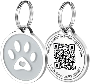 Pet Dwelling QR Code Pet ID Tag – Scan to Contact Owner Instantly, No App Needed, Smart Dog & Cat Tag with Free Personalized Online Pet Profile