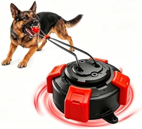 Interactive Dog Tug Toy, stim Teeth chew Toy for Dogs Solo Play-red