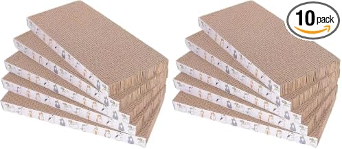 10 Packs cat Scratcher Toys Reversible Scratching Post Board for Indoor Cats Cardboard pad Sleep Play and Grind Claws