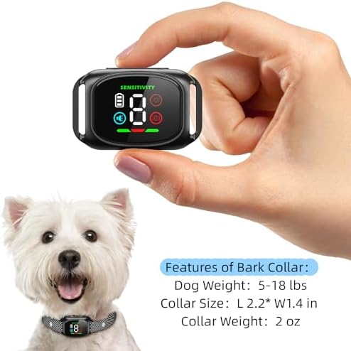 Smart Bark Collar for Small Dogs 5-18lbs - Rechargeable Dog Bark Collar with Sound & Vibration Modes, Long Battery Life,IP67 Waterproof e-Collar for Humane Training (2 pcs)