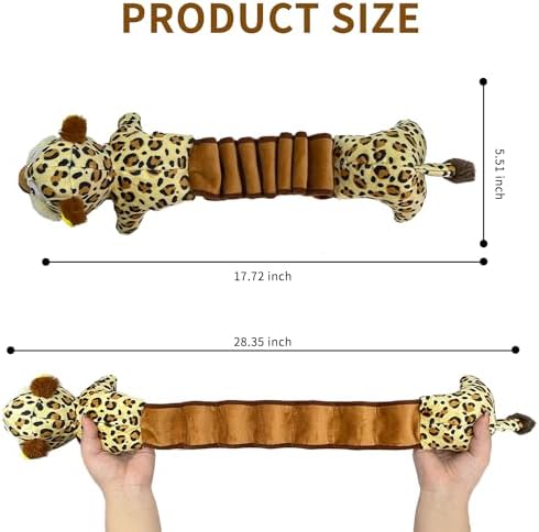 Plush Dog Toys - Squeaky Interactive Dog Toy for Large Breed with Elastic - Enriching Pet Enrichment and Puppy Toy- Tug of War Pet Toys (Leopard)…