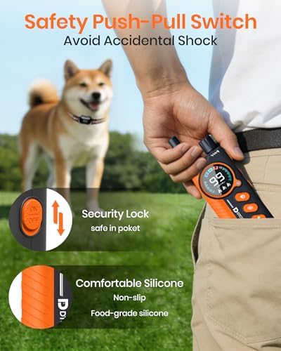 2-in-1 Bark & Shock Collar - Color Screen Dog Training Collar with Beep/Vibration/Shock/Anti Bark 4 Modes, 3300FT E Collar with Remote for Small to Large Dogs (8-120lbs), IP67 Waterproof Rechargeable