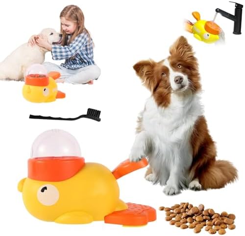 Duck Cat Treat Dispenser, 2026 New Duck Treat Dispenser for Cats, Little Yellow Ducks Cat Toy Treat Feeder, Ducks Dog Feeder, Washable for Small/Medium Dogs & Cats (Yellow)