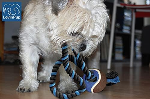 Dog Rope Toy with Tennis Ball (11”) – 1-Pack Red