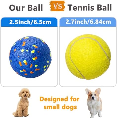 Dog Ball Toys Dog Tennis Ball for Aggressive Chewers Indestructible Bouncy Lightweight Water Toy Fetch Ball for Large Medium and Small Dog