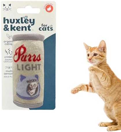 Huxley & Kent Plush Crinkle Catnip Cat Toy, Purrs Light