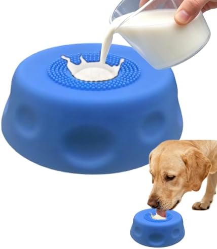 Slow Feeder Dog Bowl with Rolling Ball for Dogs Anti-Slip Lick Bowl