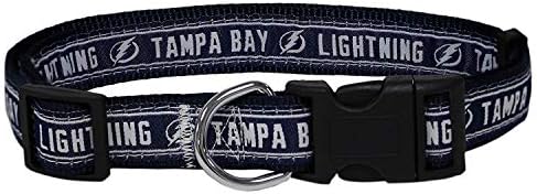 Pets First NHL Tampa Bay LTG-3036-MD Lightning Collar for Dogs & Cats, Medium. - Adjustable, Cute & Stylish! The Ultimate Hockey Fan Collar!