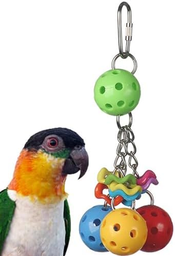 Super Bird Creations SB1093 Jingleberries Bird Toy - Colorful Plastic Toy Balls with Bells for Small/Medium Birds - Parrotlets Parakeets Cockatiels - Encourage Beak Health & Dexterity - 6"x 2.5"x 2.5"