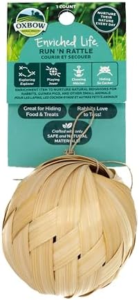 Oxbow Run & Rattle, Rabbit & Guinea Pig Chew Toy, Bunny Enrichment Toy