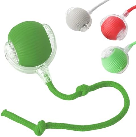 Interactive Electric Dog Ball Toy - USB Rechargeable Smart Pet Bounce Ball, Automatic Moving Toy for Dogs (Green-A)