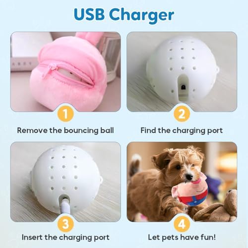 Active Moving Dog Toys, Interactive Bouncing Dog Balls Jumping Music Mode