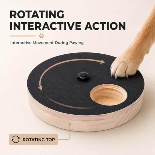 Dog Scratch Pad Treat Dispenser, Rotating Nail File Treat Dispenser (Black)